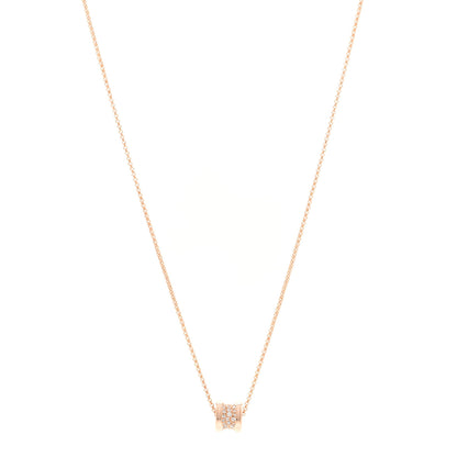 Bulgari 18K Rose Gold Diamond Small B.Zero1 Pave Pendant Necklace 1 of 6