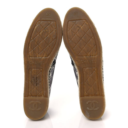 Chanel Mesh Grosgrain CC Espadrilles 40 Black White 5 of 9