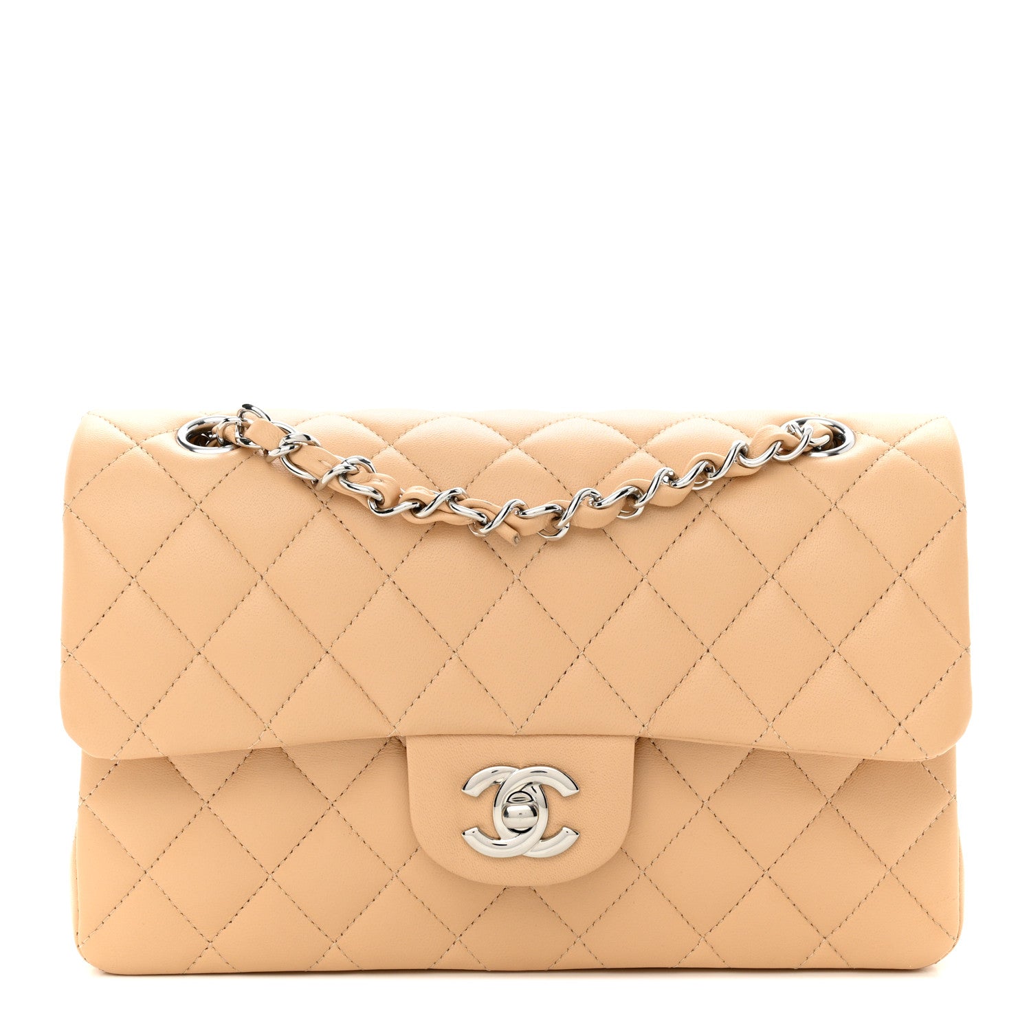 Chanel Lambskin Quilted Small Double Flap Beige 1 of 11