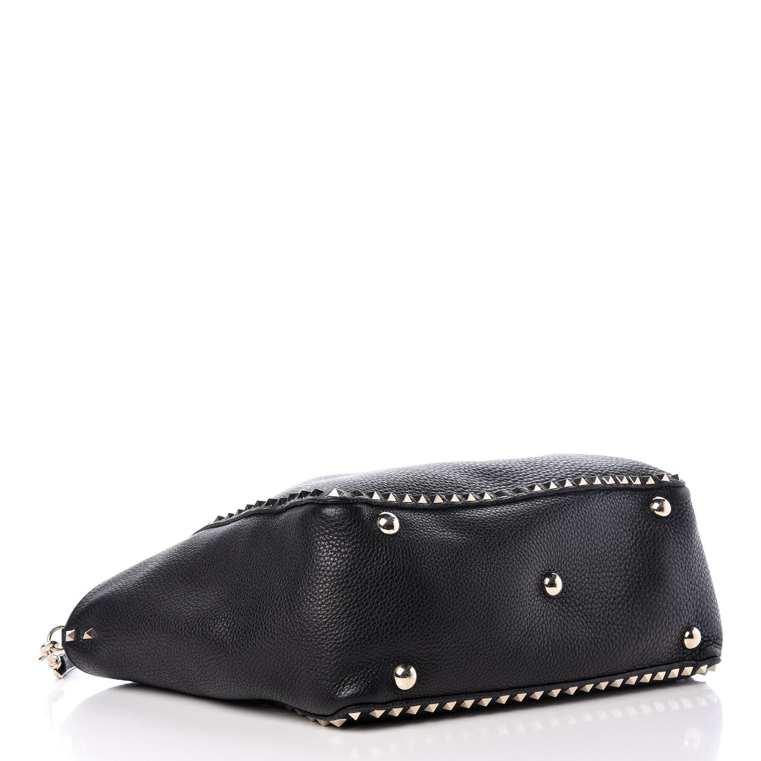 Valentino Garavani Alce Printed Calfskin Medium Rockstud Tote Black 5 of 7