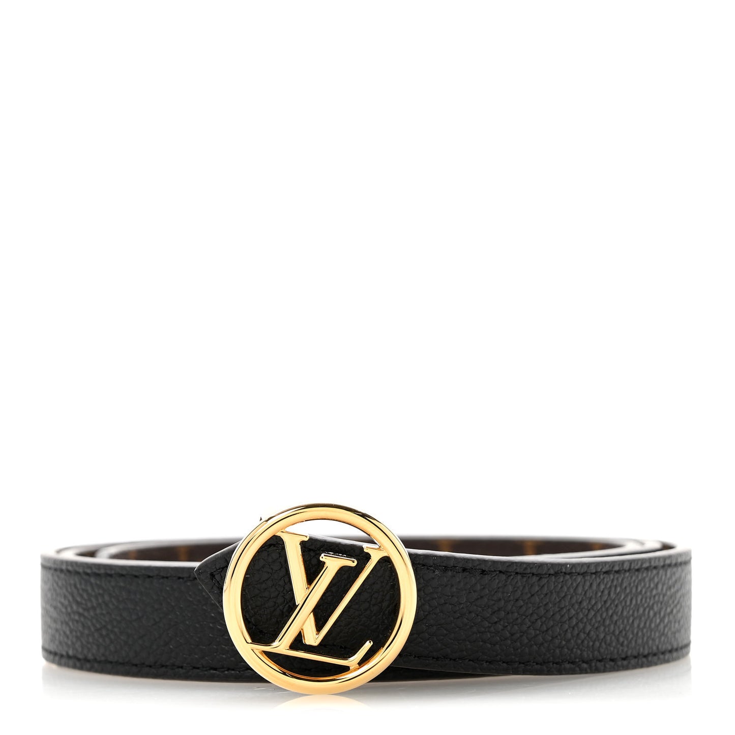 Monogram Calfskin 20mm LV Circle Reversible Belt 85 34 Black