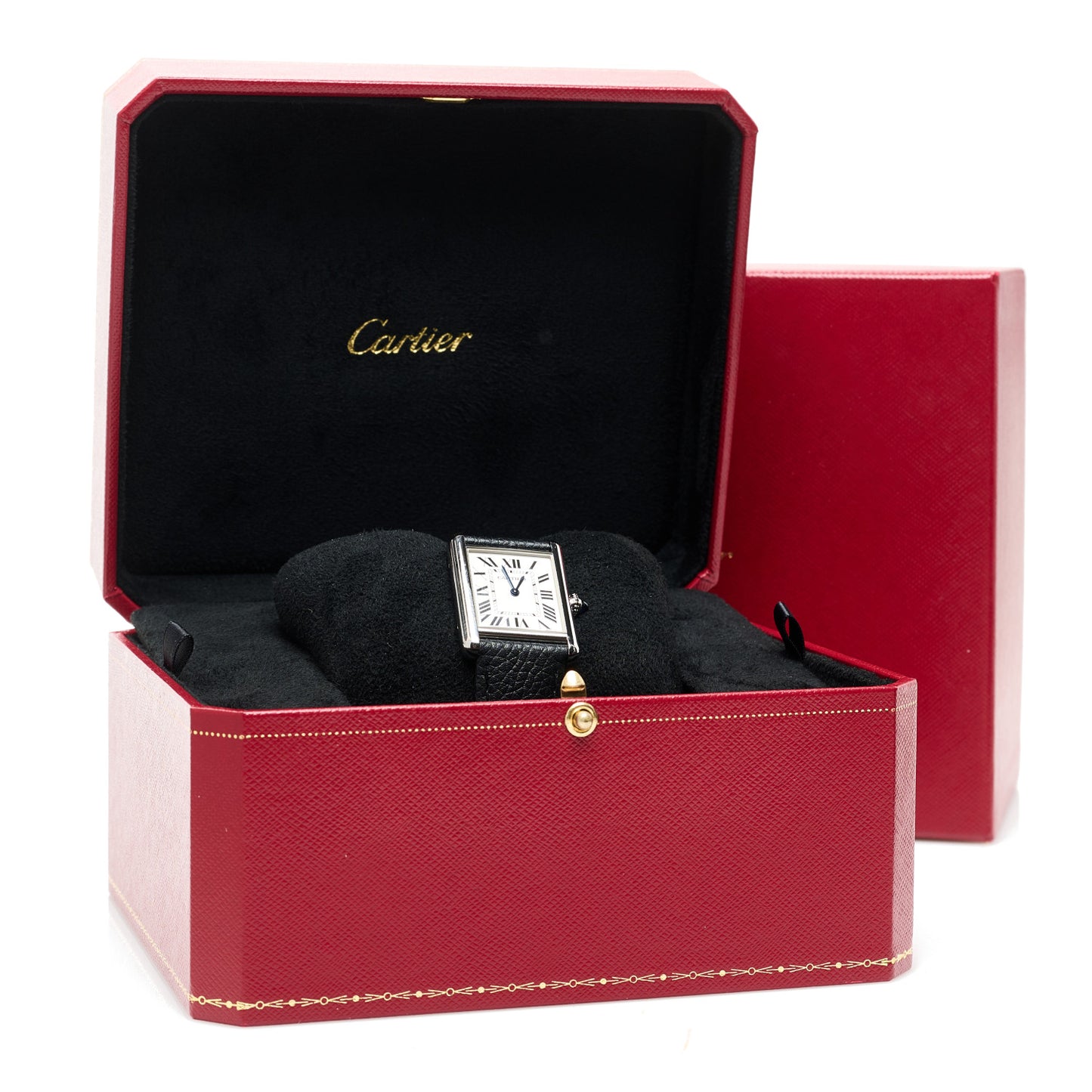 Stainless Steel Calfskin 25mm Must de Cartier Tank Quartz Watch