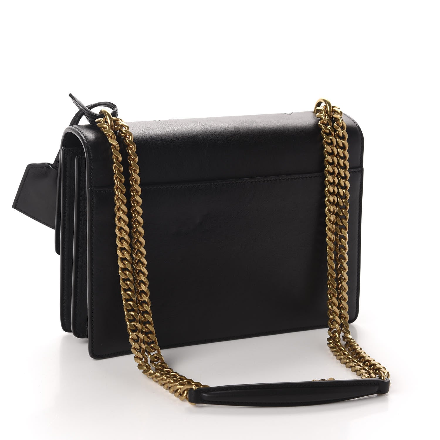 Saint Laurent Grained Calfskin Rock Star Patchwork Medium Monogram Sunset Black 3 of 12