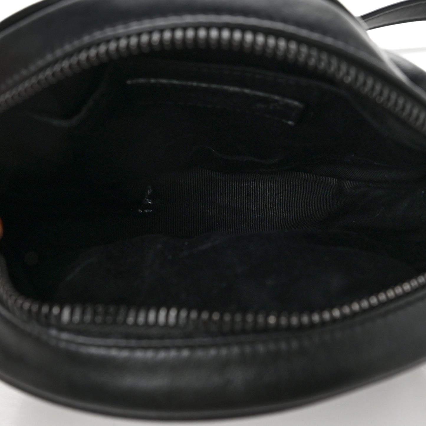 Calfskin Matelasse Chevron Round Vinyle Camera Bag Black