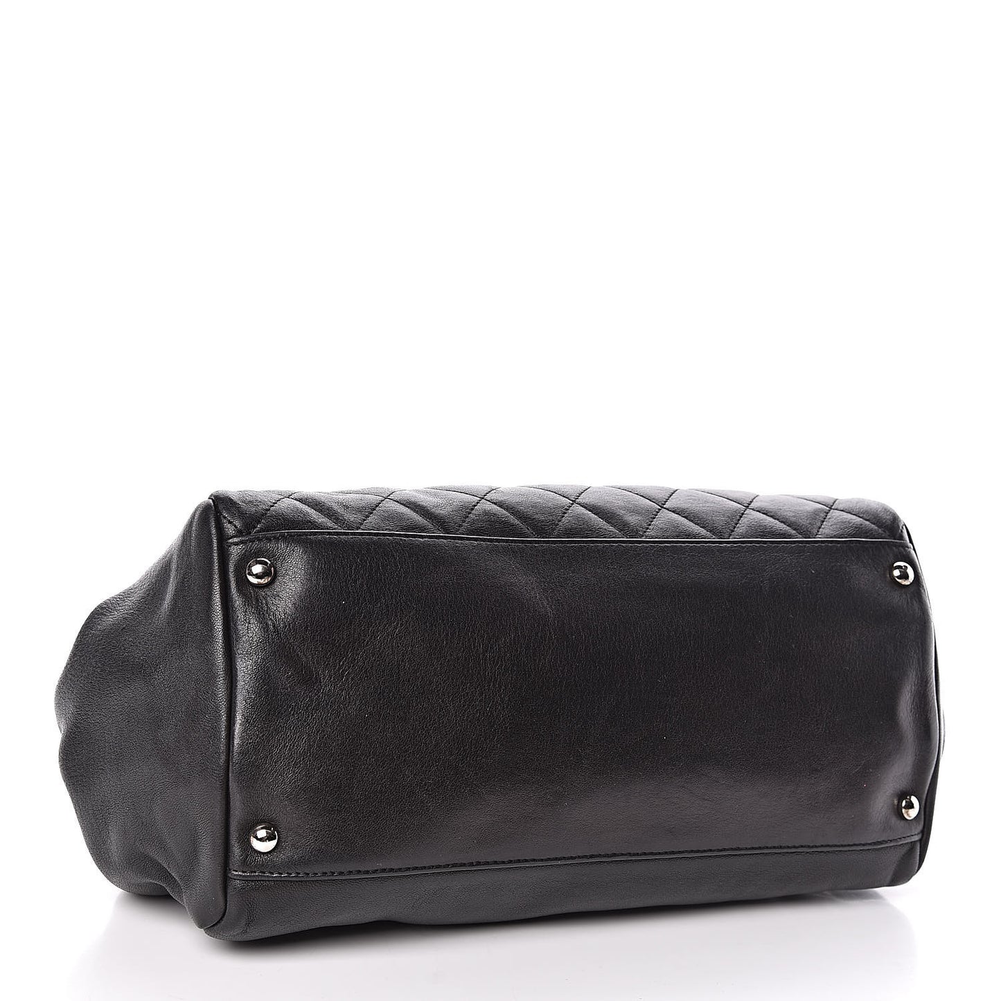 Lambskin Medium Single Accordion Flap Black