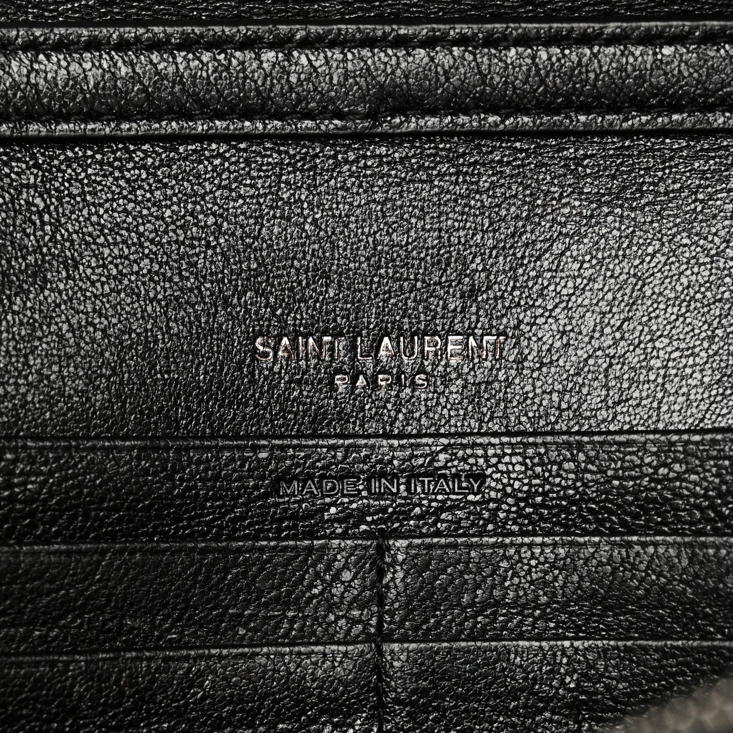 Saint Laurent Lambskin Diamond Quilted Becky Chain Wallet Black 8 of 17
