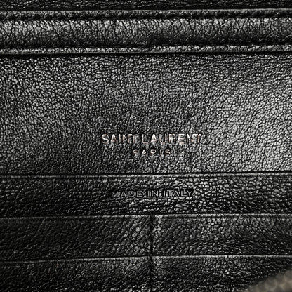 Saint Laurent Lambskin Diamond Quilted Becky Chain Wallet Black 8 of 17