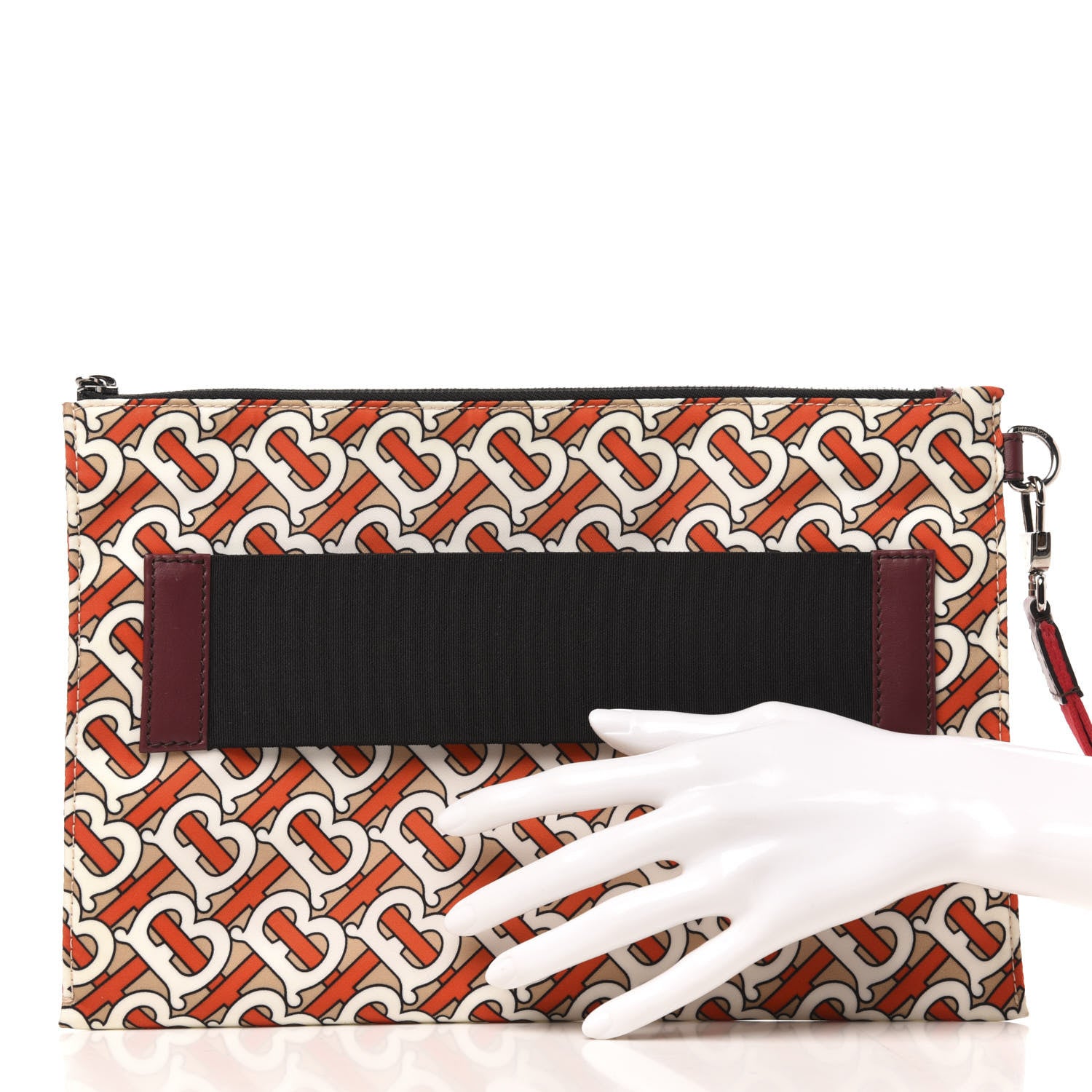 Burberry Monogram Nylon Edin Zip Pouch Vermillion 2 of 6