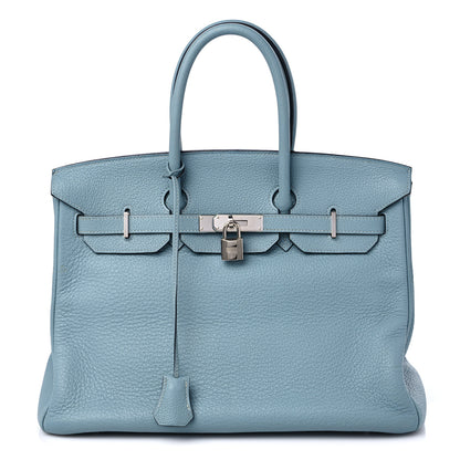 Hermes Taurillon Clemence Birkin 35 Ciel 1 of 15