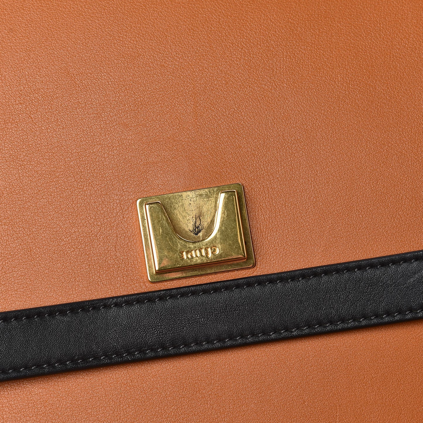 Smooth Calfskin Large Bi-Color Belt Bag Tan