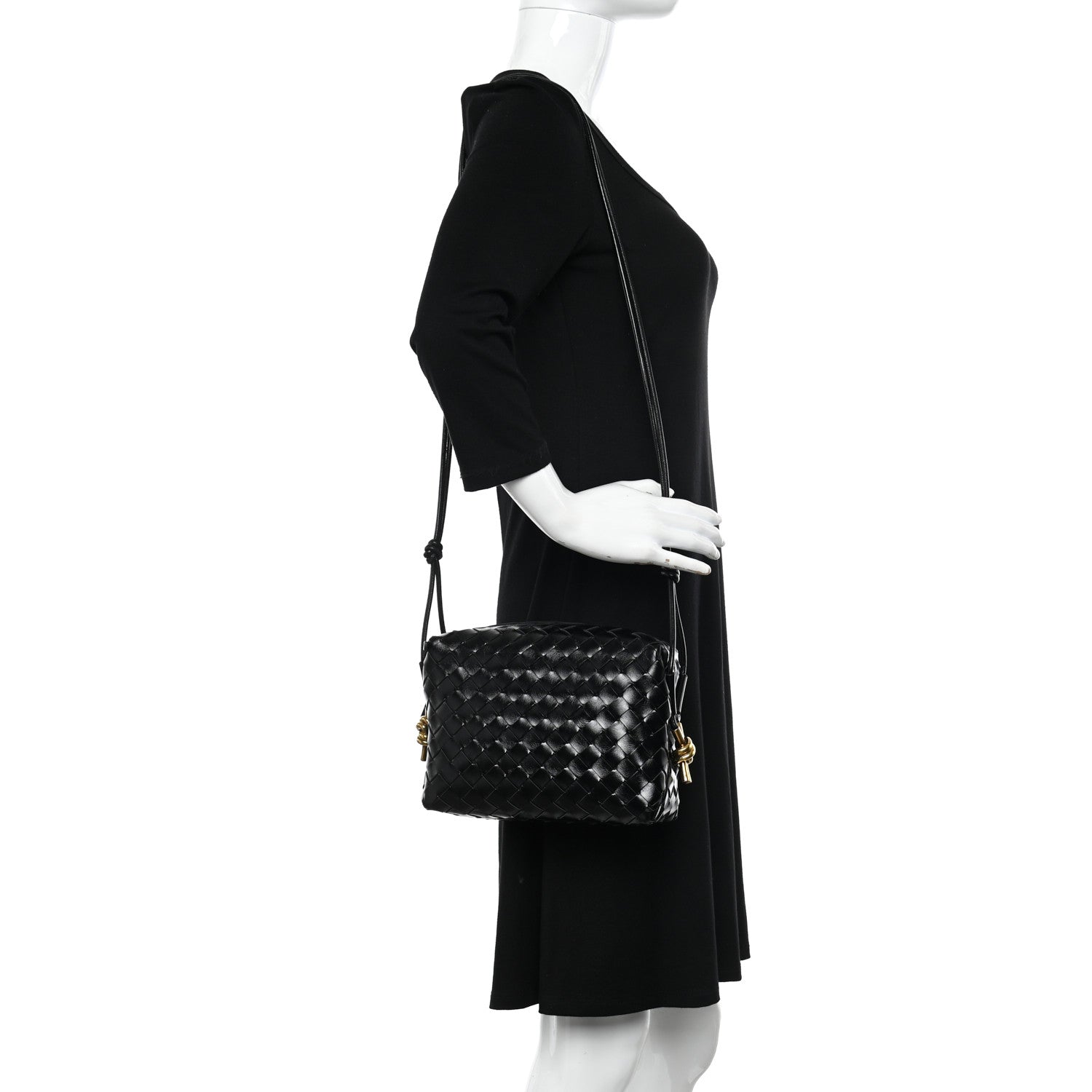 Bottega Veneta Polished Nappa Intrecciato Knot Small Loop Crossbody Bag Space 2 of 8