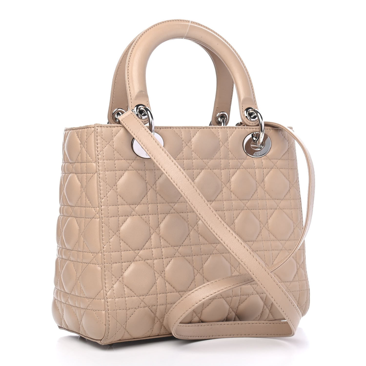 Christian Dior Lambskin Cannage Medium Lady Dior Rose Poudre 3 of 11