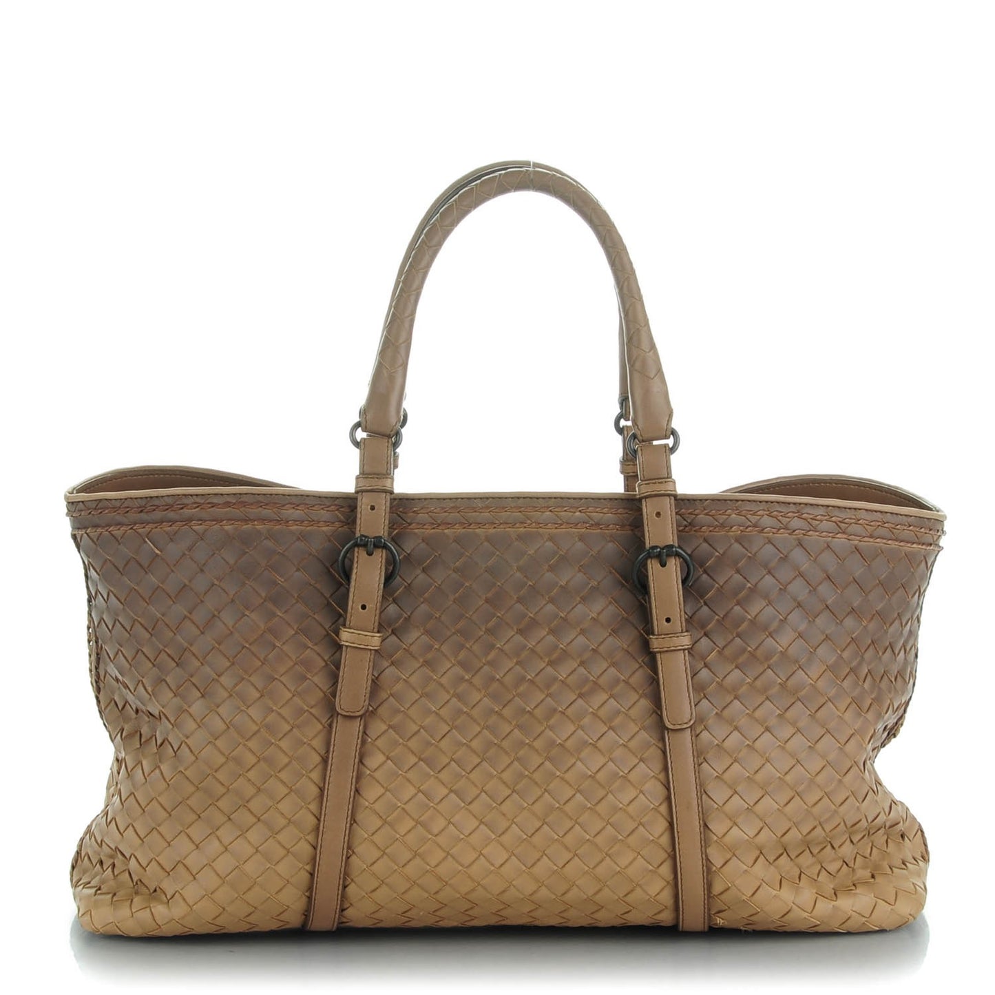 Nappa Intrecciato Large Ombre Tote Camel