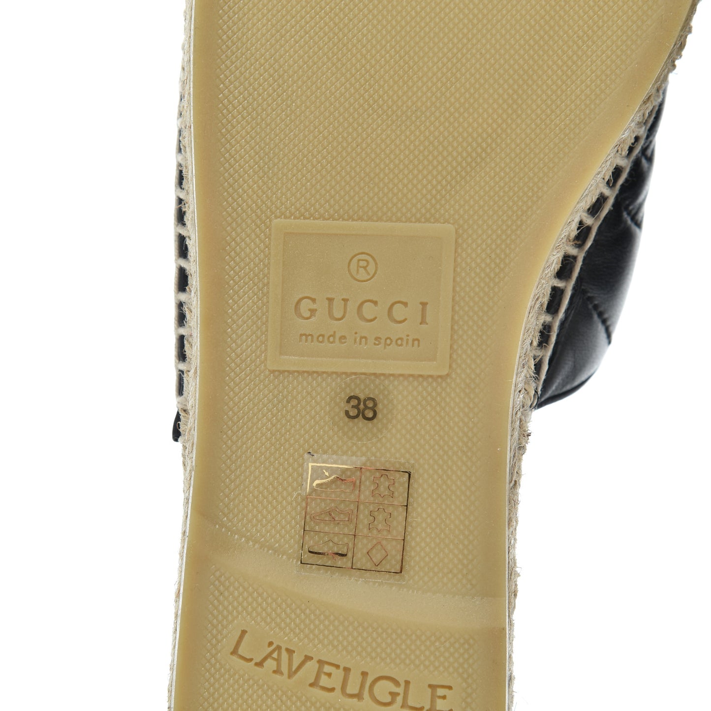 Nappa Matelasse GG Marmont Espadrille Slippers 38 Black