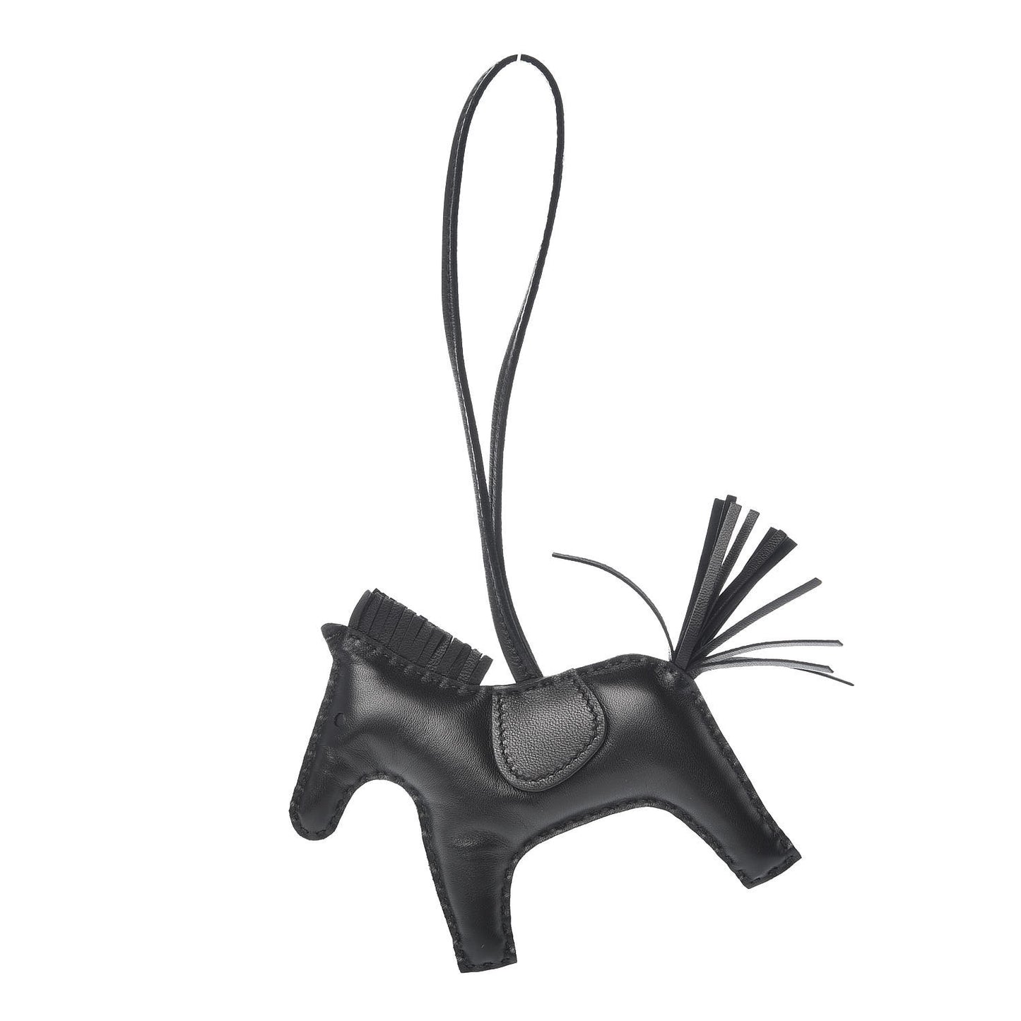 Milo Lambskin Grigri Rodeo Horse Bag Charm MM So Black