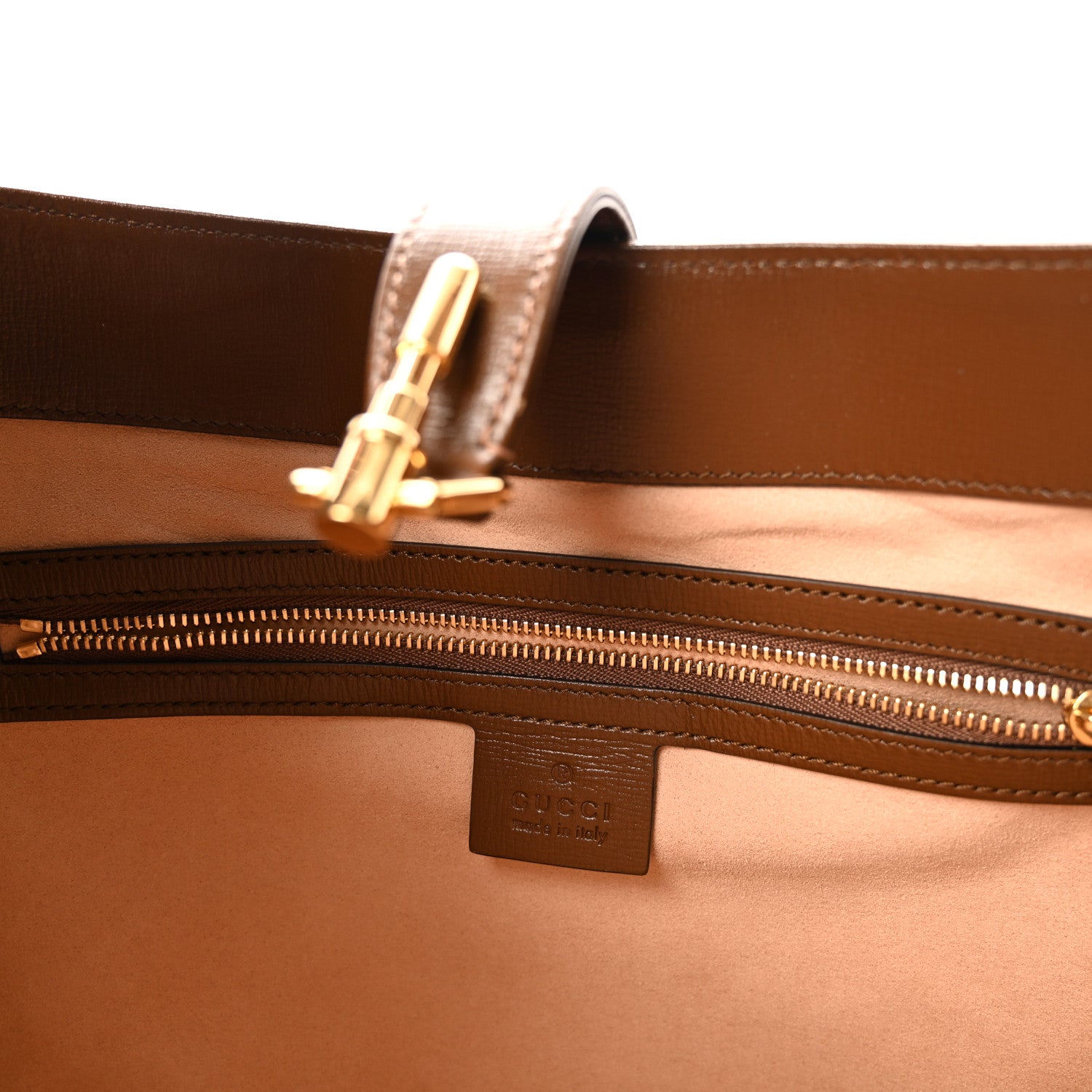 Gucci GG Supreme Monogram Azalea Calfskin Web Medium Jackie 1961 Hobo Beige Ebony Brown Sugar 6 of 10