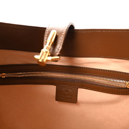 Gucci GG Supreme Monogram Azalea Calfskin Web Medium Jackie 1961 Hobo Beige Ebony Brown Sugar 6 of 10