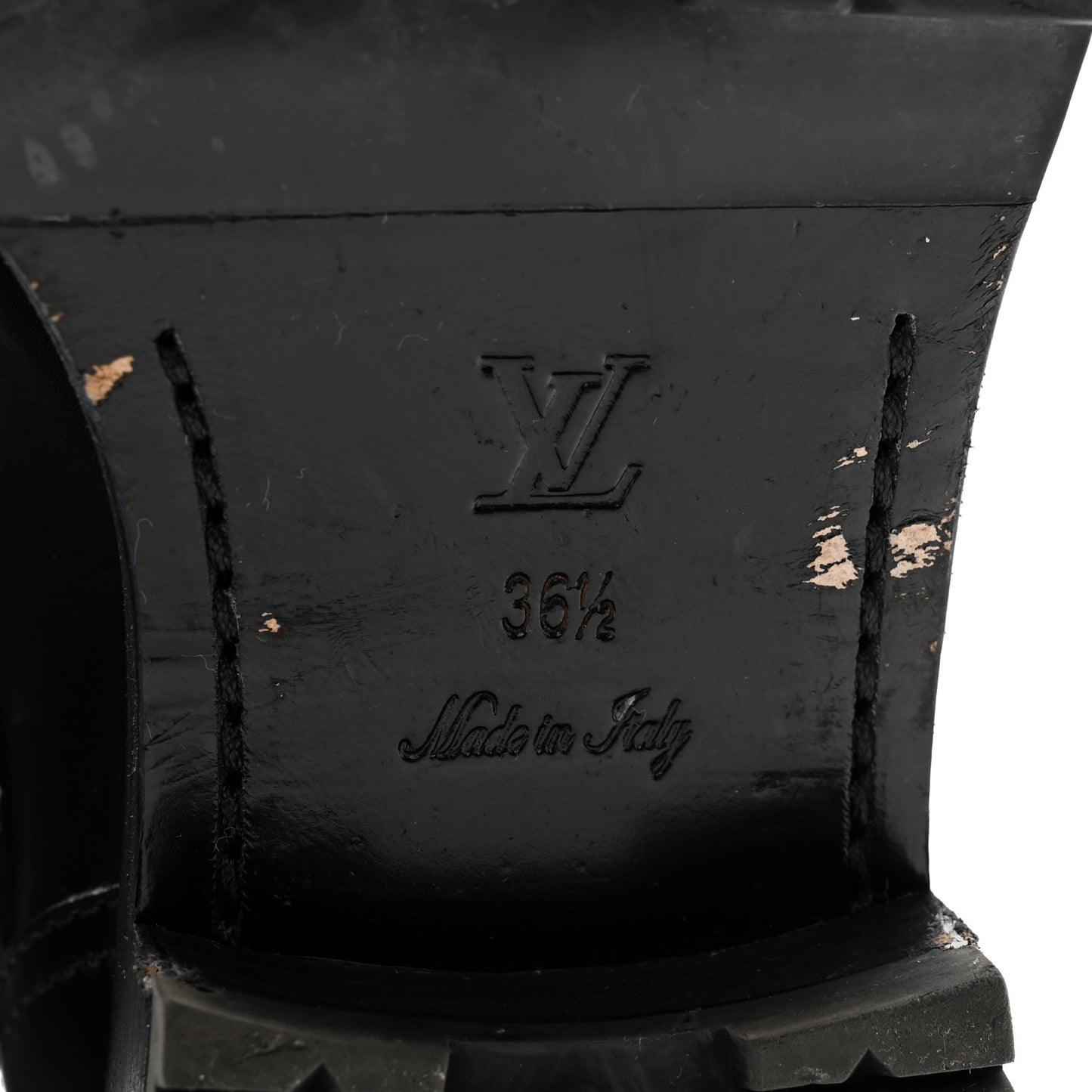 Calfskin Embossed Monogram Rebellion Half Boots 36.5 Black