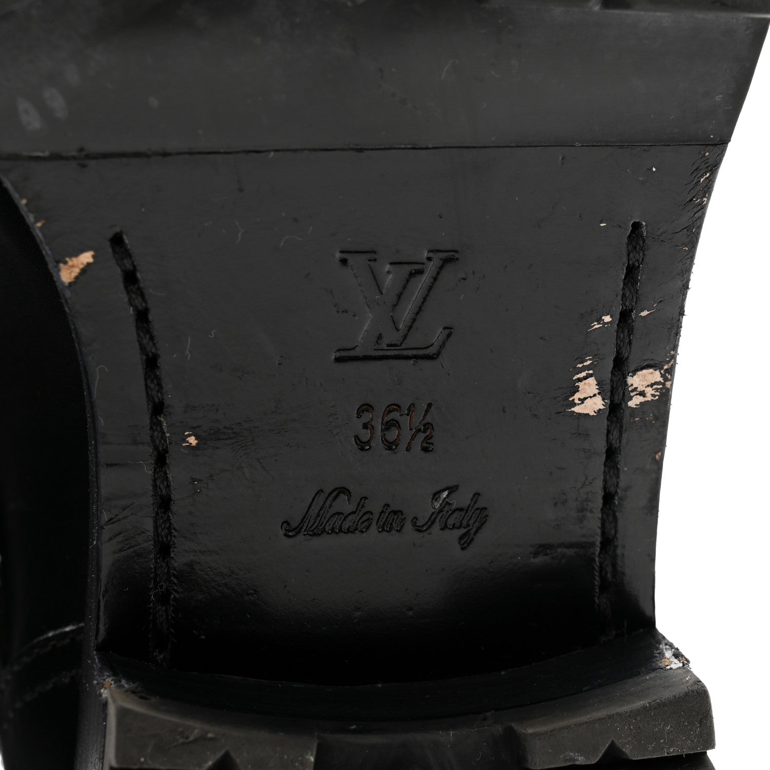 Louis Vuitton Calfskin Embossed Monogram Rebellion Half Boots 36.5 Black 7 of 11