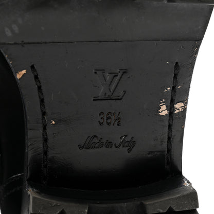 Louis Vuitton Calfskin Embossed Monogram Rebellion Half Boots 36.5 Black 7 of 11