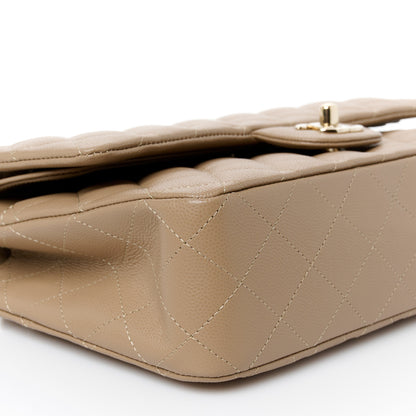 Chanel Caviar Quilted Medium Double Flap Dark Beige 11 of 13