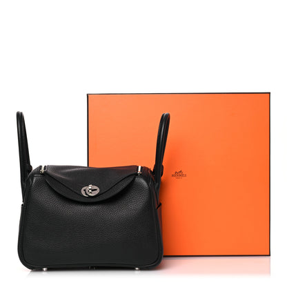 Hermes Taurillon Clemence Lindy 26 Black 12 of 12