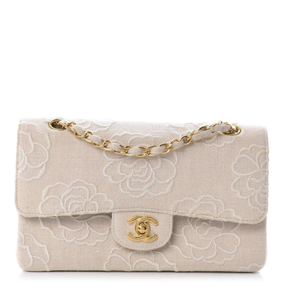 Chanel Canvas Camellia Small Double Flap Ivory 1 of 13