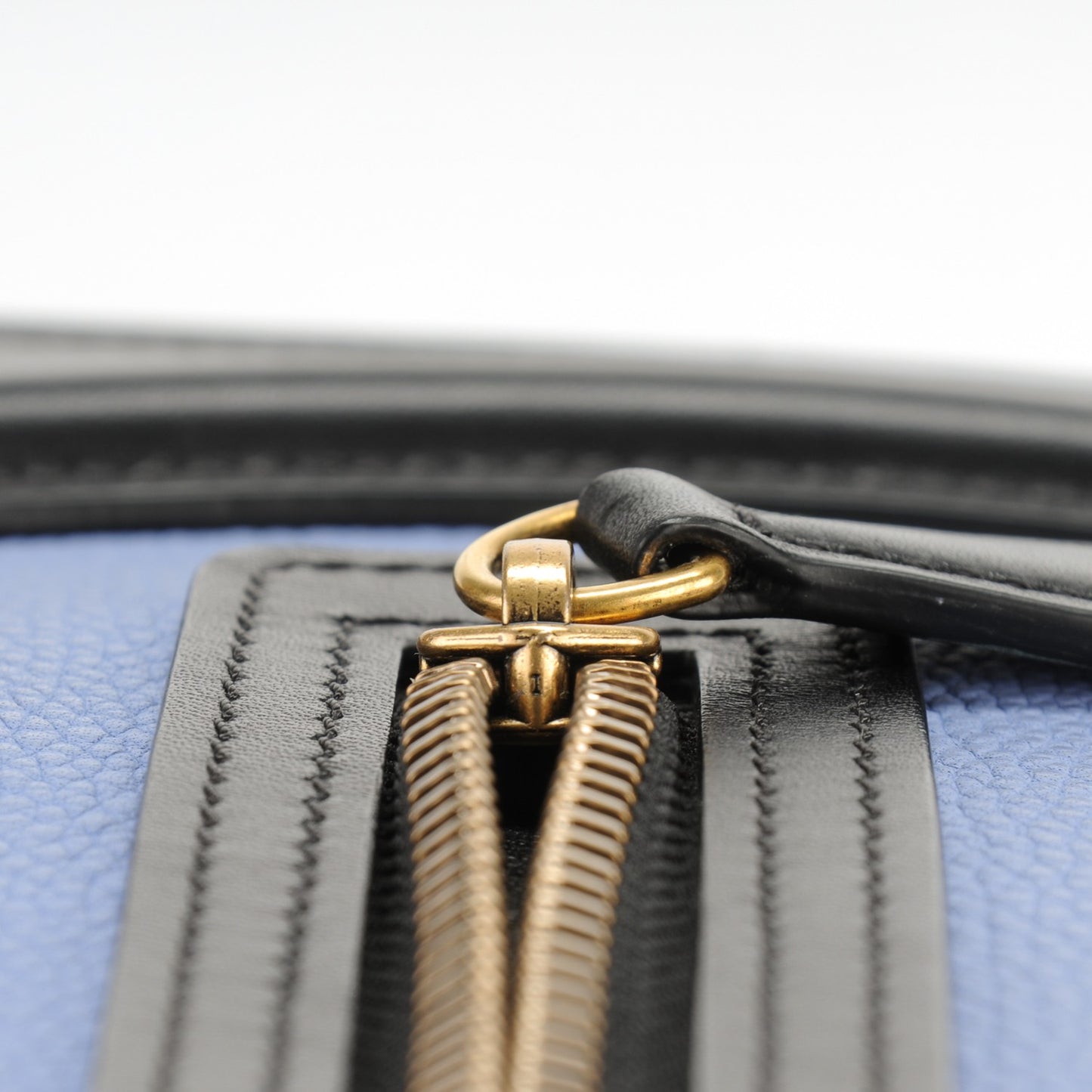 Baby Grained Calfskin Nubuck Micro Tri-Color Luggage Porcelain
