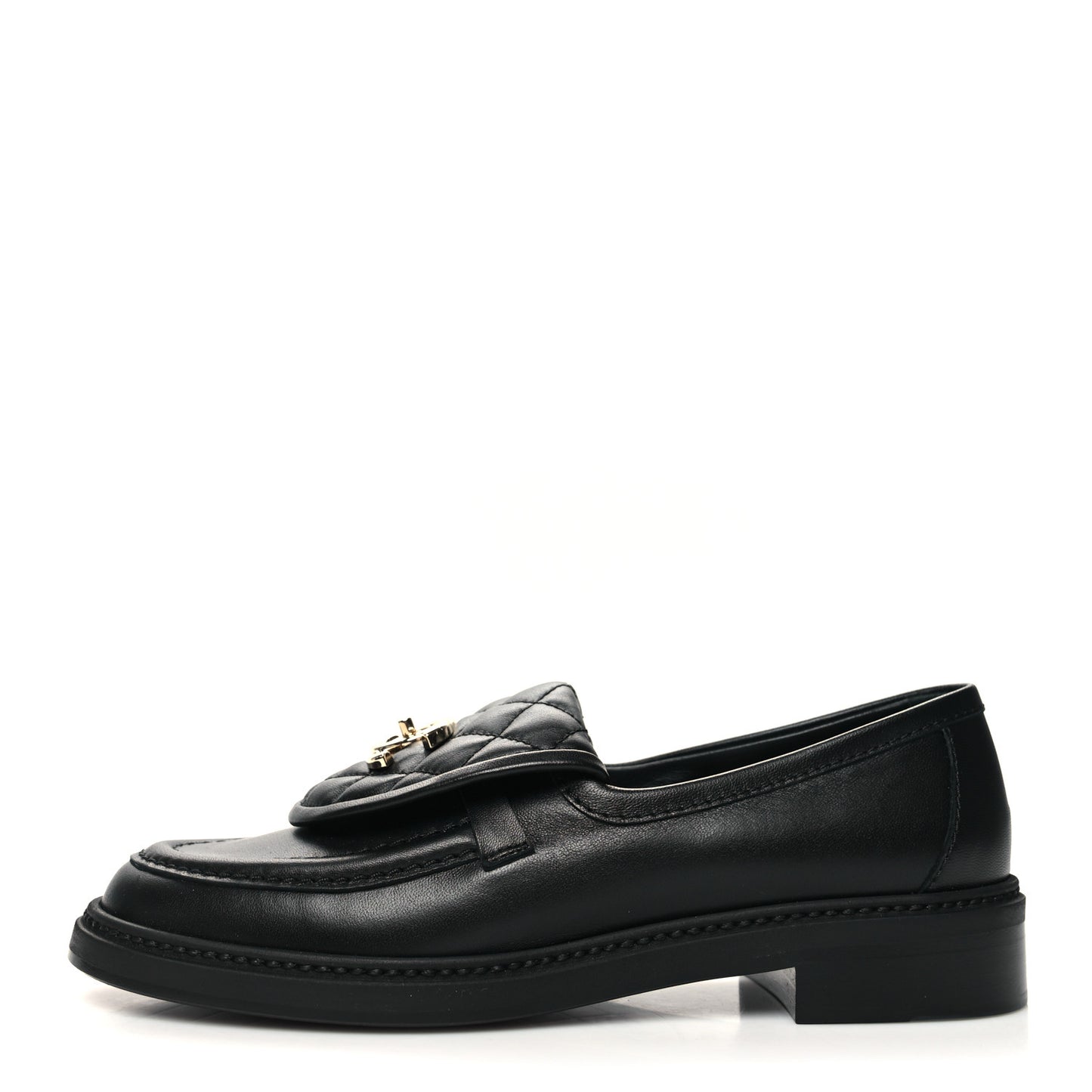 Lambskin Quilted CC Turnlock Loafers 37 Black