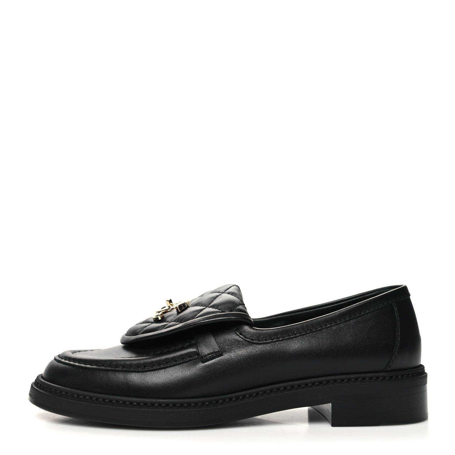 Chanel Lambskin Quilted CC Turnlock Loafers 37 Black 1 of 8