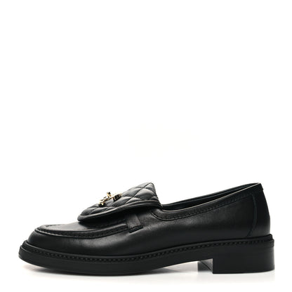 Chanel Lambskin Quilted CC Turnlock Loafers 37 Black 1 of 8