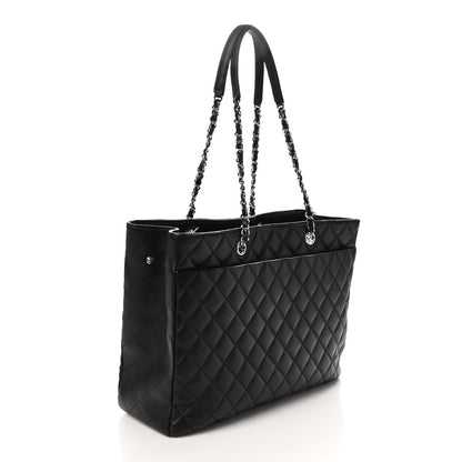 Chanel Calfskin Quilted Large Classic Shopping Tote Black 3 of 10