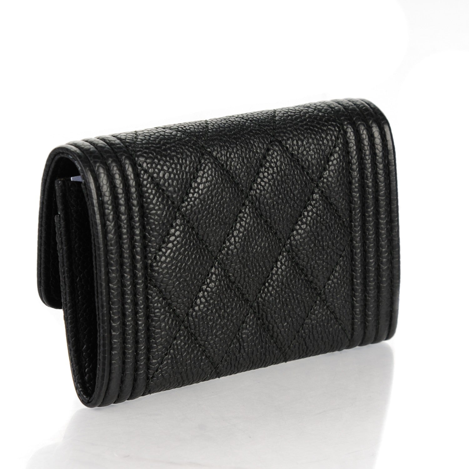 Chanel Caviar Quilted Boy Flap Card Holder Black 3 of 8