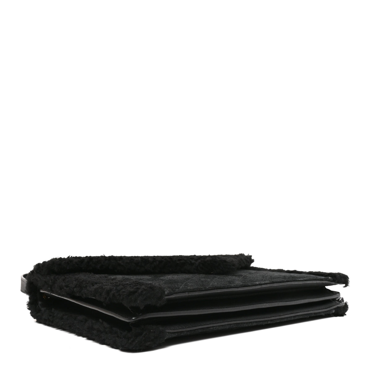 Nubuck Shearling Quilted Medium Gaby Satchel Black