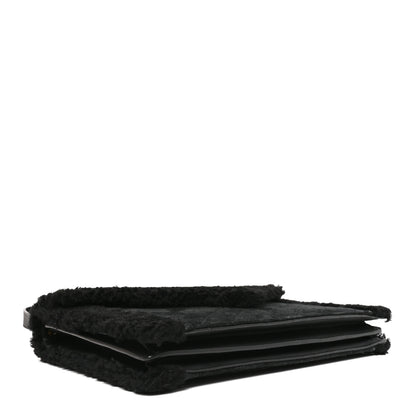 Saint Laurent Nubuck Shearling Quilted Medium Gaby Satchel Black 4 of 10