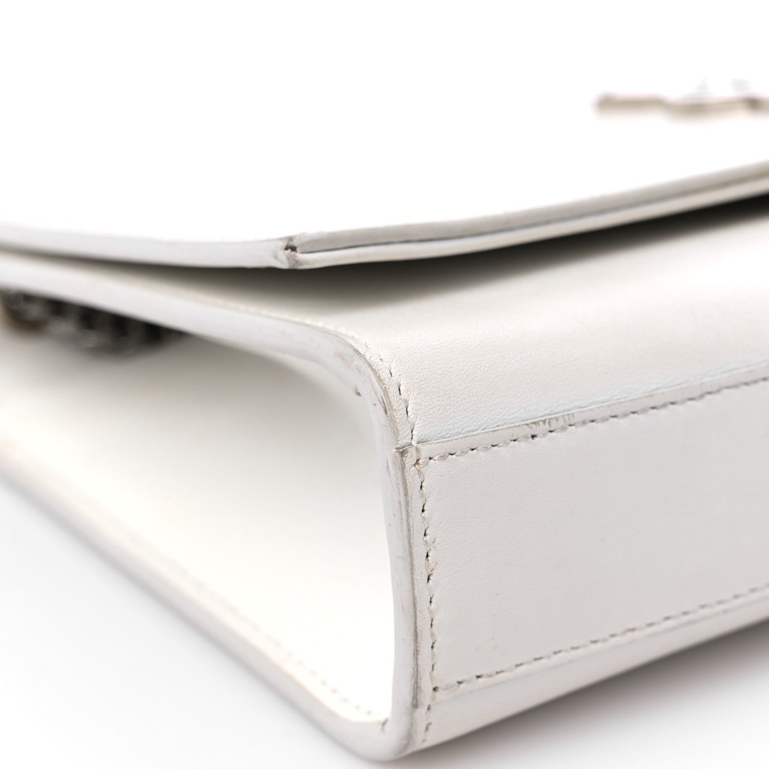 Saint Laurent Smooth Calfskin Medium Classic Monogram Kate Tassel Satchel White 8 of 21