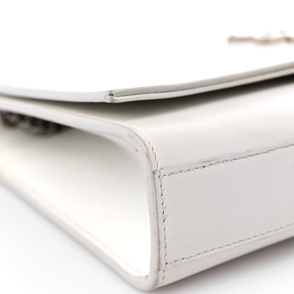 Saint Laurent Smooth Calfskin Medium Classic Monogram Kate Tassel Satchel White 8 of 21