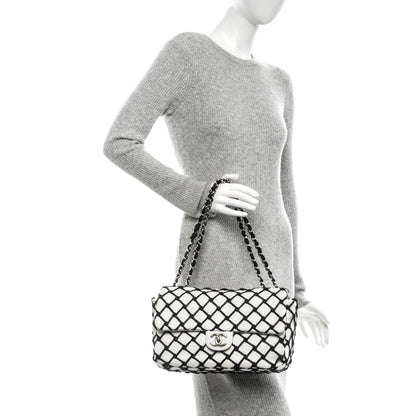 Chanel Lambskin Jumbo Canebiers Net Flap White 2 of 7