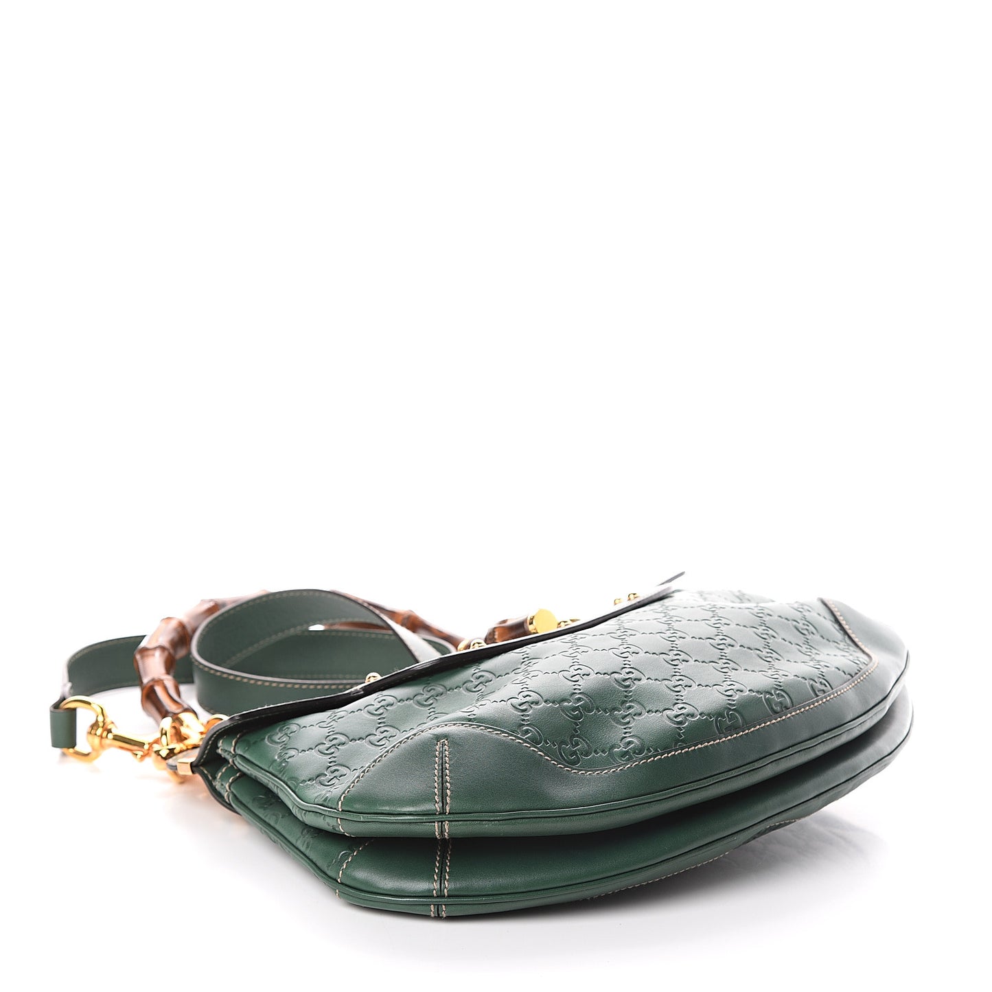Guccissima Peggy Bamboo Top Handle Bag Green