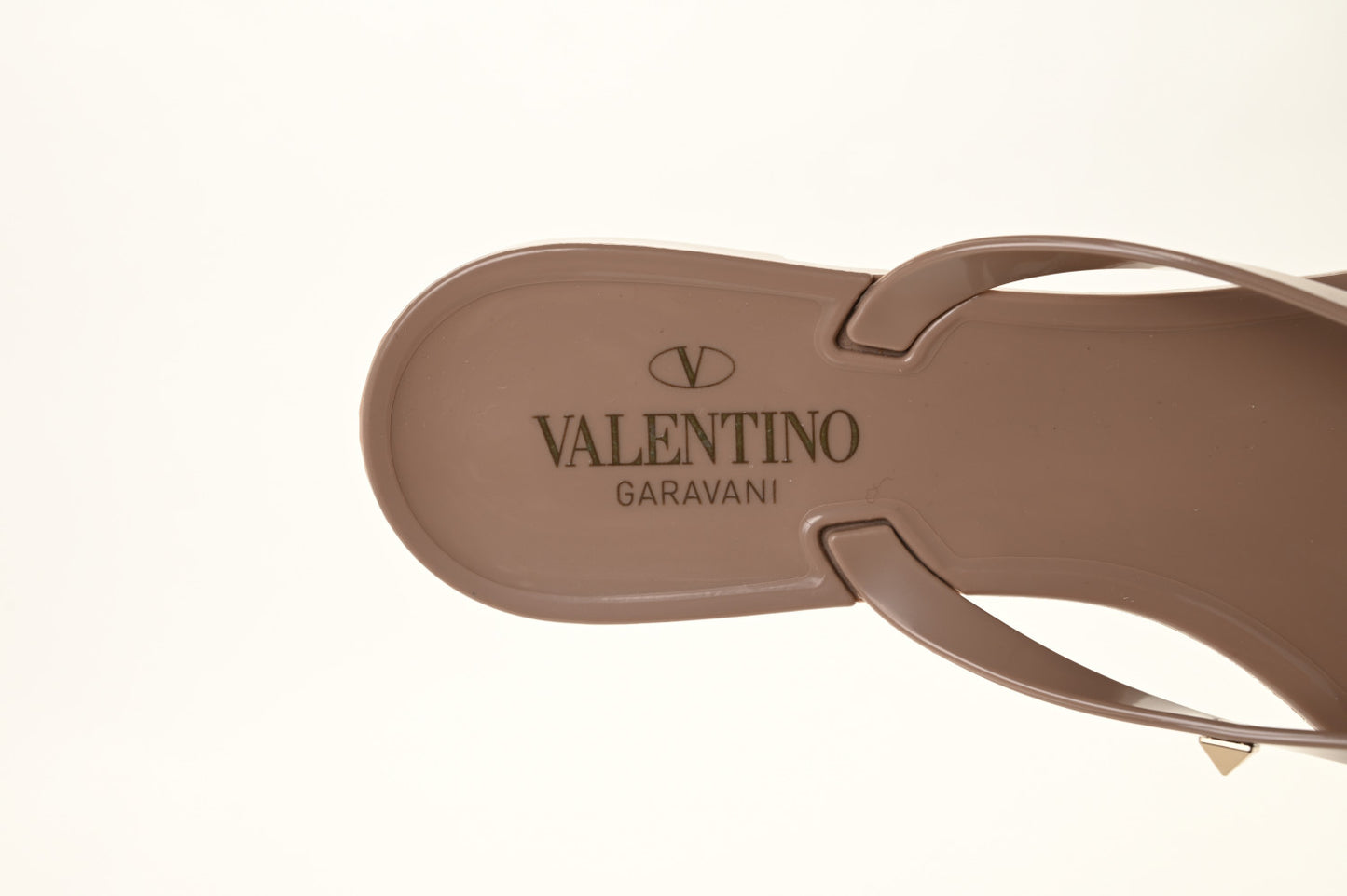 PVC Jelly Rockstud Bow Thong Sandals 41 Poudre