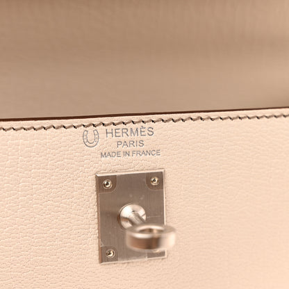 Hermes Chevre Mysore Horseshoe Kelly Sellier 25 Nata Etoupe 6 of 11