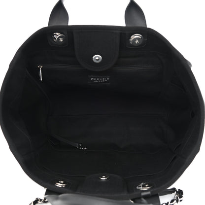 Chanel Canvas Pearl Medium Deauville Tote Black 4 of 14