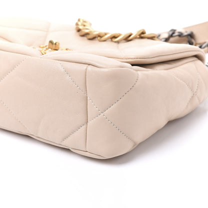 Chanel Lambskin Quilted Medium 19 Flap Beige 6 of 10