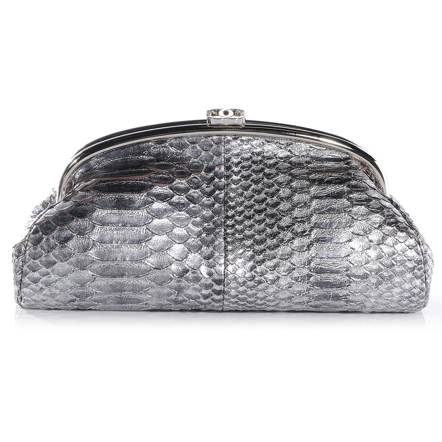Python Timeless Clutch Dark Silver