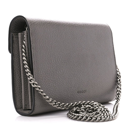 Gucci Dollar Calfskin Crystal Mini Dionysus Chain Wallet Dusty Grey Black Diamond 3 of 11