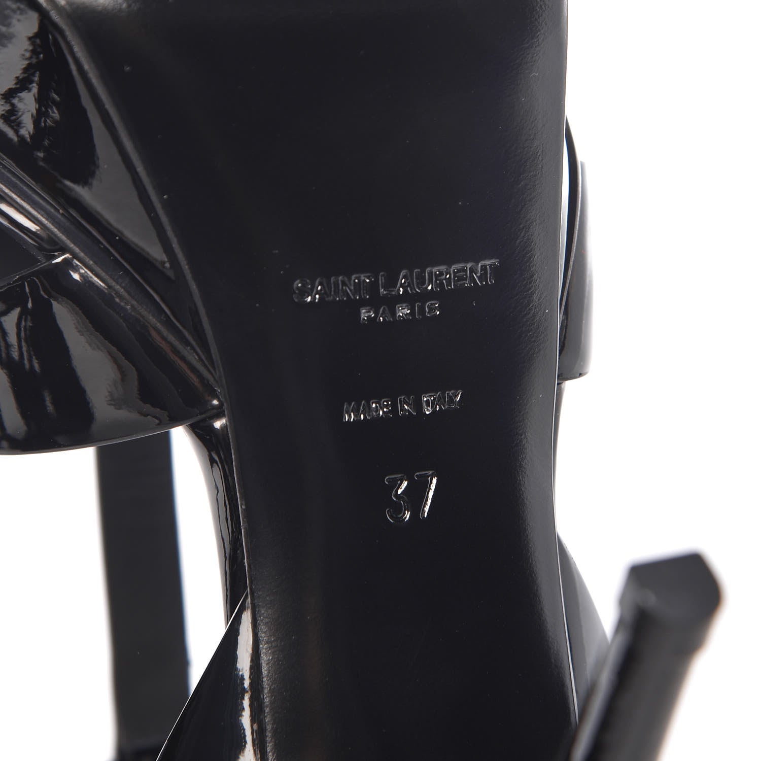 Saint Laurent Patent Tribute 75 Platform Sandals 37 Black 6 of 9