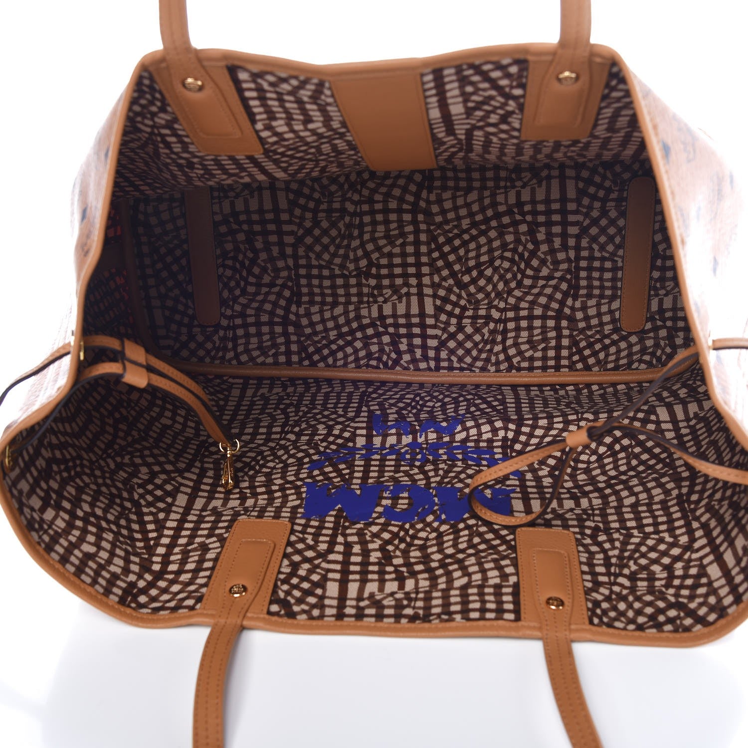 MCM Visetos Large Liz Reversible Shopper Tote Cognac 8 of 9