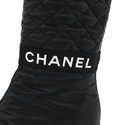 Chanel Mixed Fibers Lambskin Patent Calfskin Convertible High Boots 37 Black 7 of 8