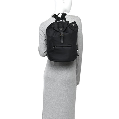 Prada Nylon Vela Saffiano Medium Cinch Backpack Black 2 of 11