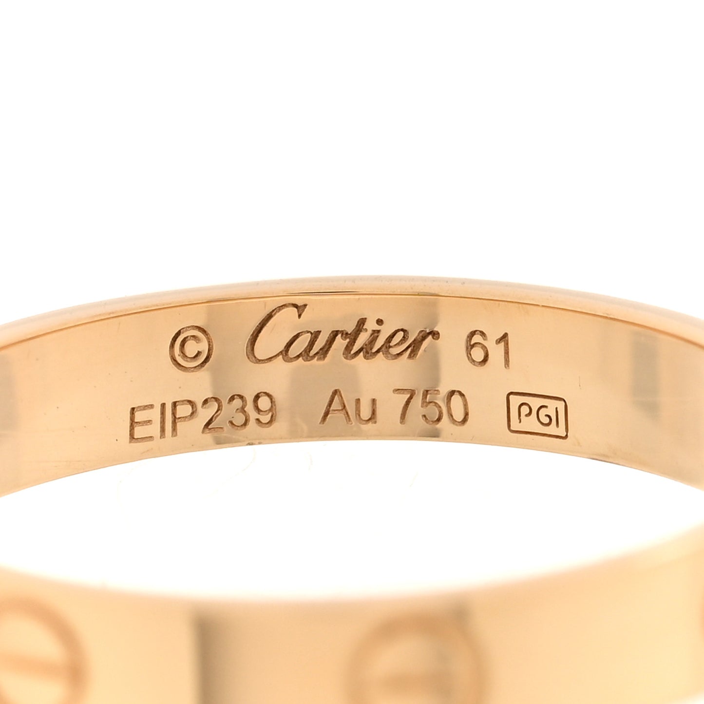 18K Yellow Gold 3.5mm LOVE Wedding Band Ring 61 9.5